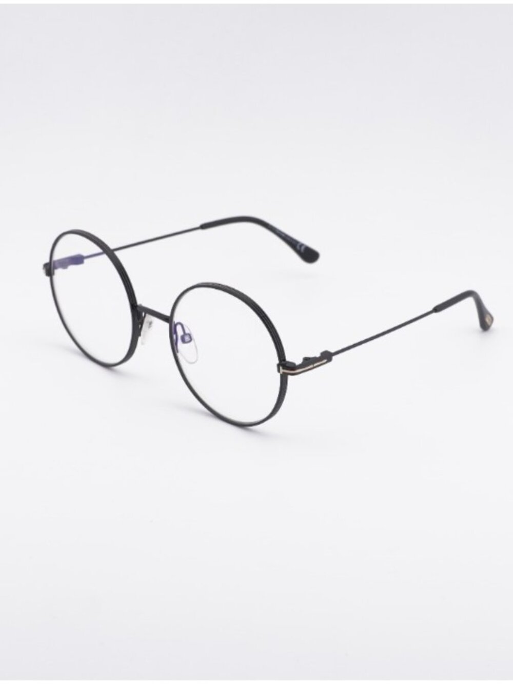 Tom Ford FT5595-B 001 Eyeglasses Black 53mm Round Frame